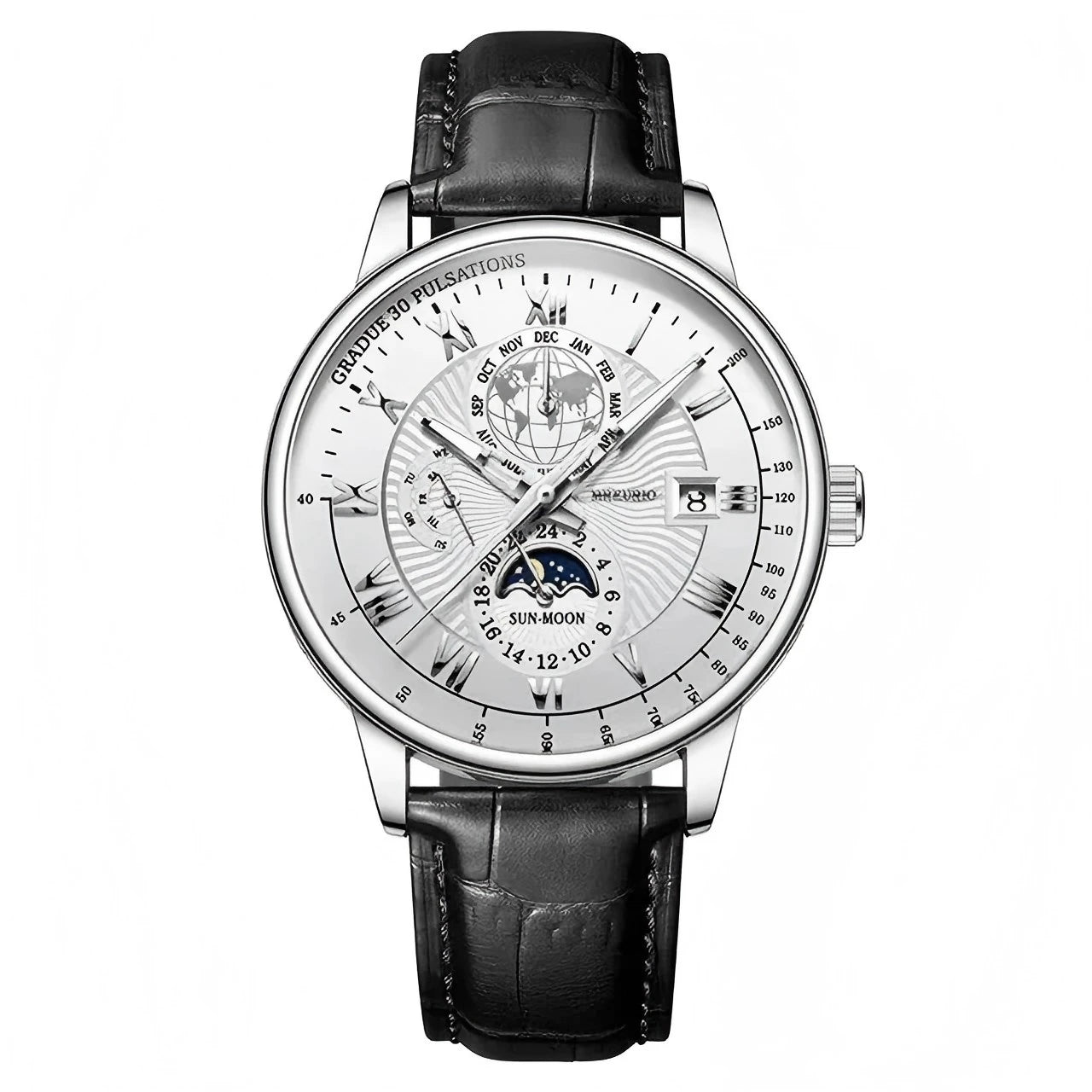 Montre Homme Sport Luxe 2026 - Bracelet Cuir Étanche Lumineux Quartz Date