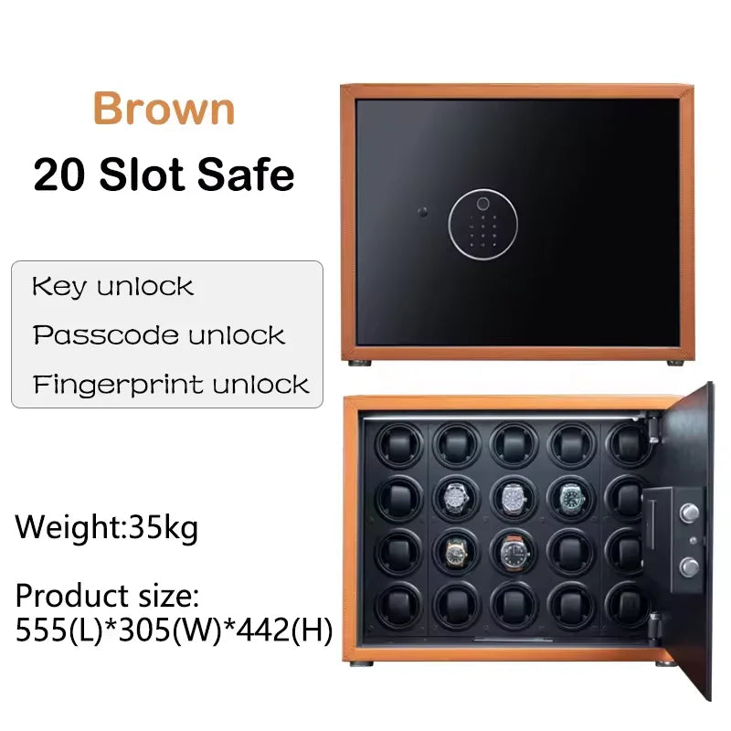 Remontoir à Montres Automatique IBBETON Coffre-Fort - Fibre de Carbone - Double Remontage - Moteur Silencieux - Luxe