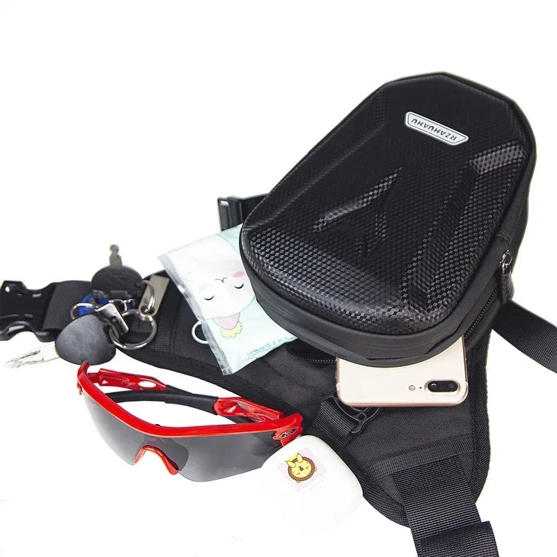 Sacoche Homme - Femme de Jambe Moto EVA Coque Rigide - Sacoche Latérale Téléphone Outdoor