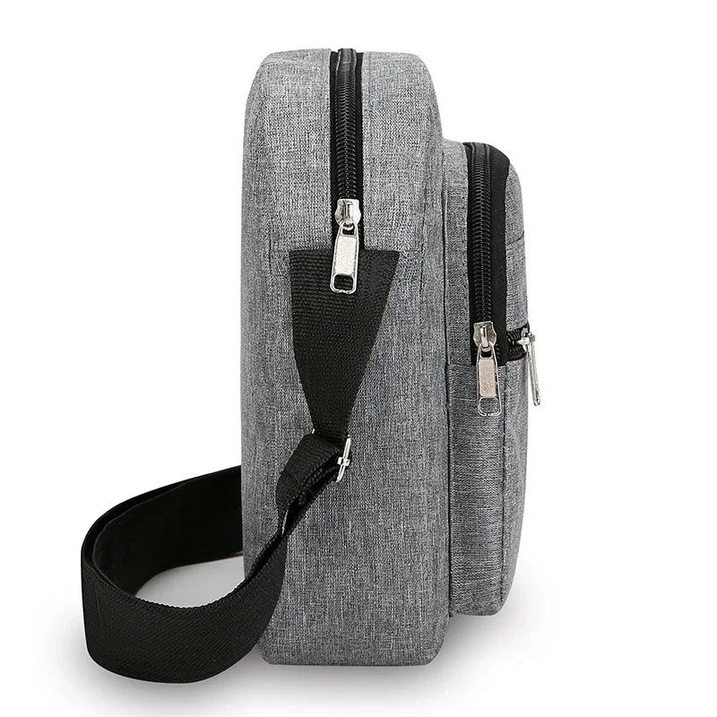 Sacoche Homme Bandoulière Oxford Casual Grande Capacité - Sacoche Voyage Gris