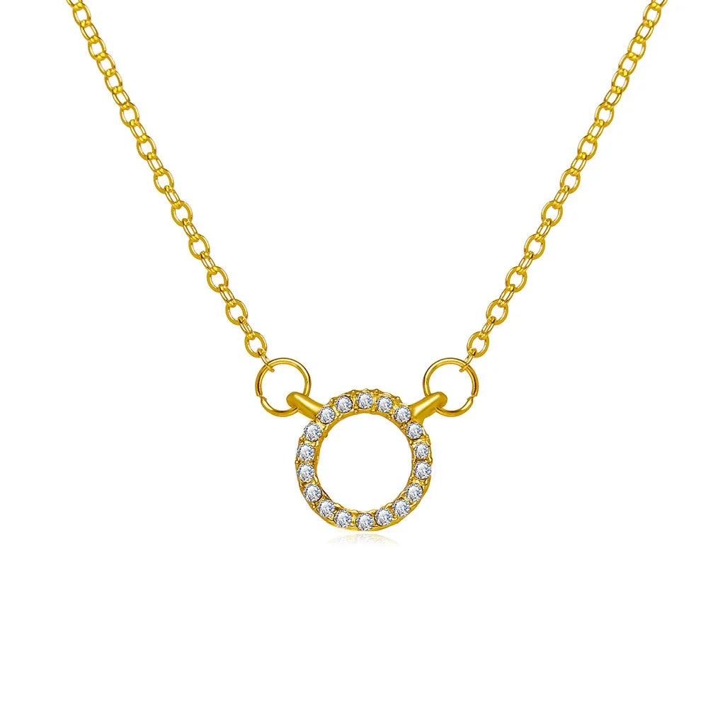 Collier Pendentif Cercle Cristal Élégant - Bijou Femme Tendance