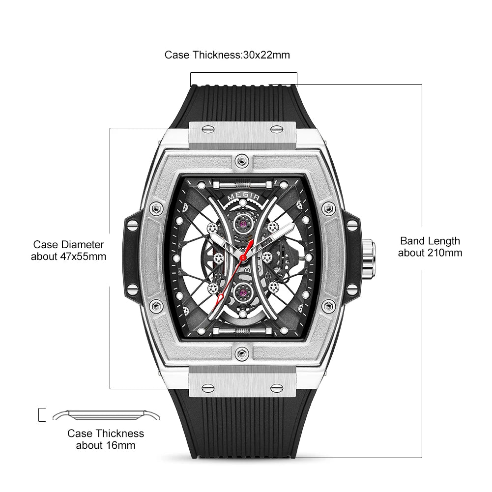 MEGIR - Montre Homme 8109 Sport Militaire Chronographe Silicone