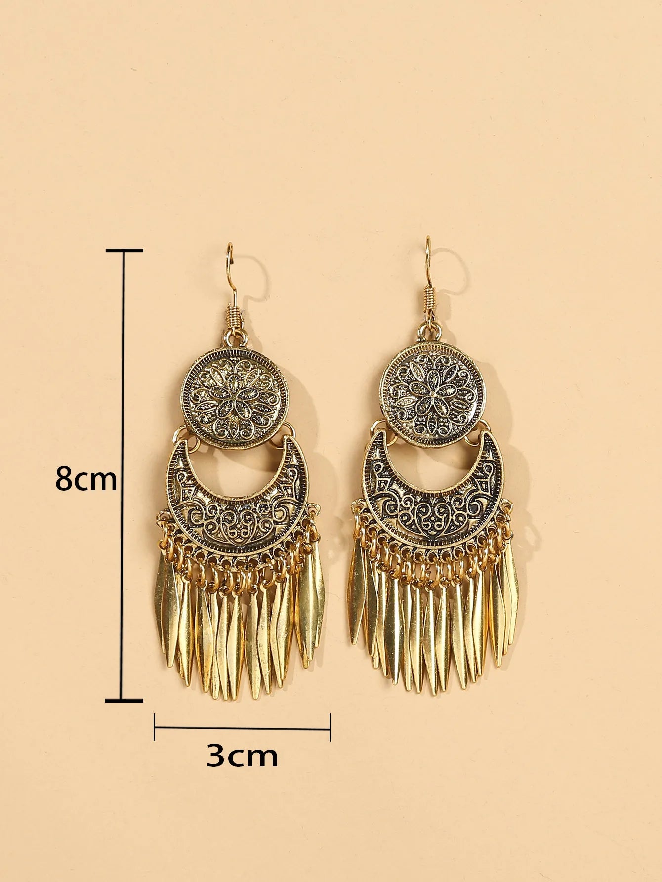 Boucles d'Oreilles Femmes Pendantes Ethniques Vintage Pompons - Bijou Femme Bohème