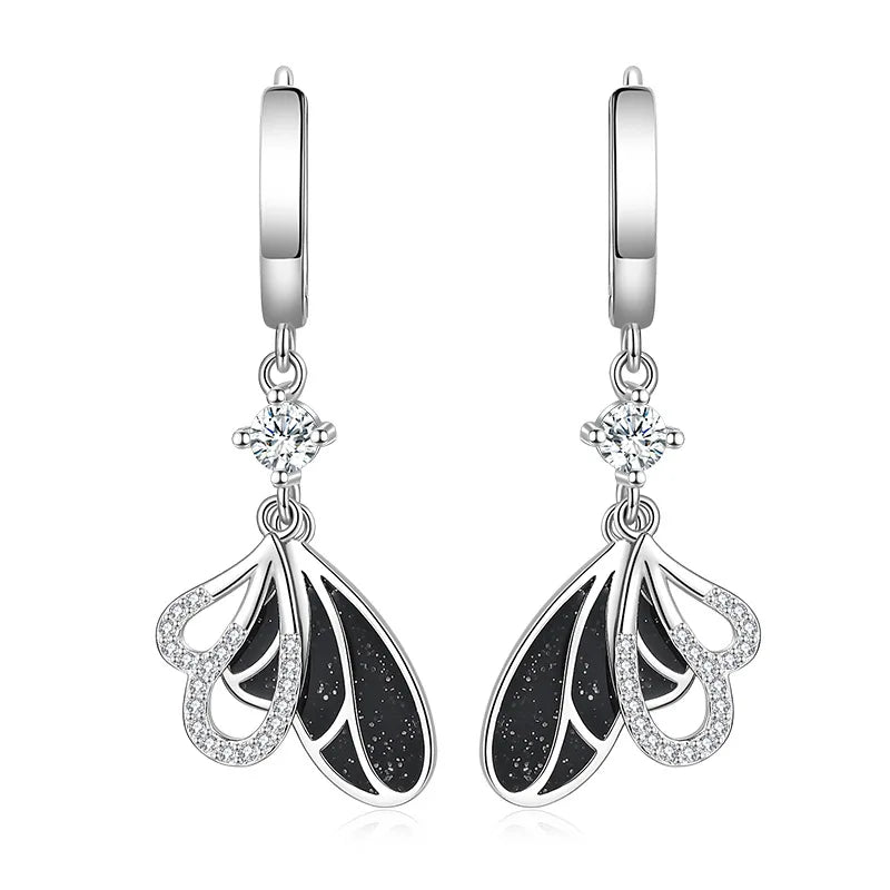 Boucles d'Oreilles Femmes Pendantes Argent 925 Nœud Zircon - Bijou Femme Élégant