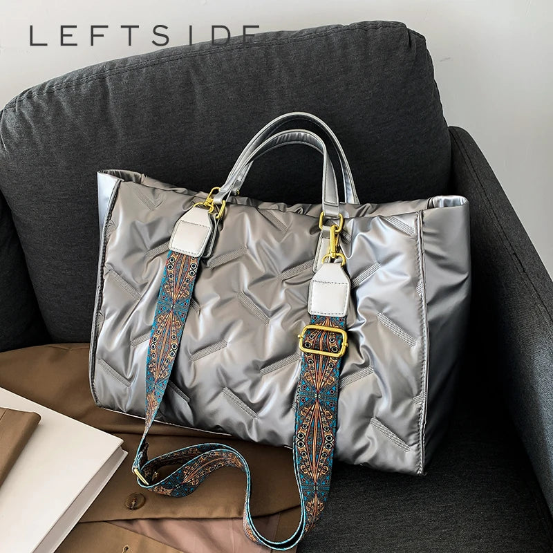Sac à Main Femme Argenté Rétro LEFTSIDE 2025 - Sac Bandoulière Underarm Hiver