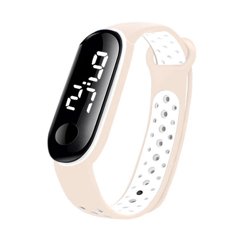 MOONBIFFY - Montre Enfant LED Digitale Sport - Bracelet Silicone Bicolore - Étanche 3 ATM