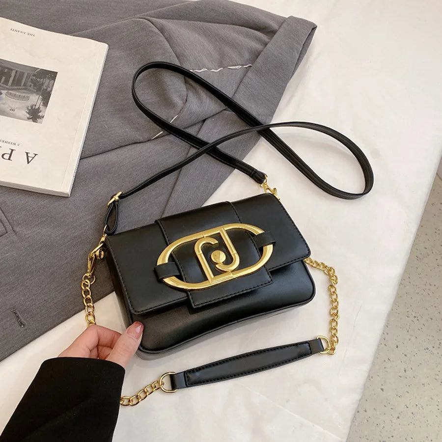 Sac à Main Femme Designer Cuir PU Boucle Métal 2025 - Sac Bandoulière Flap