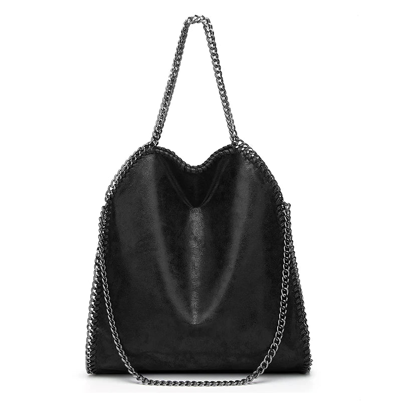 Sac à Main Femme Design Mode Chaîne Portable - Grand Sac Bandoulière Bucket