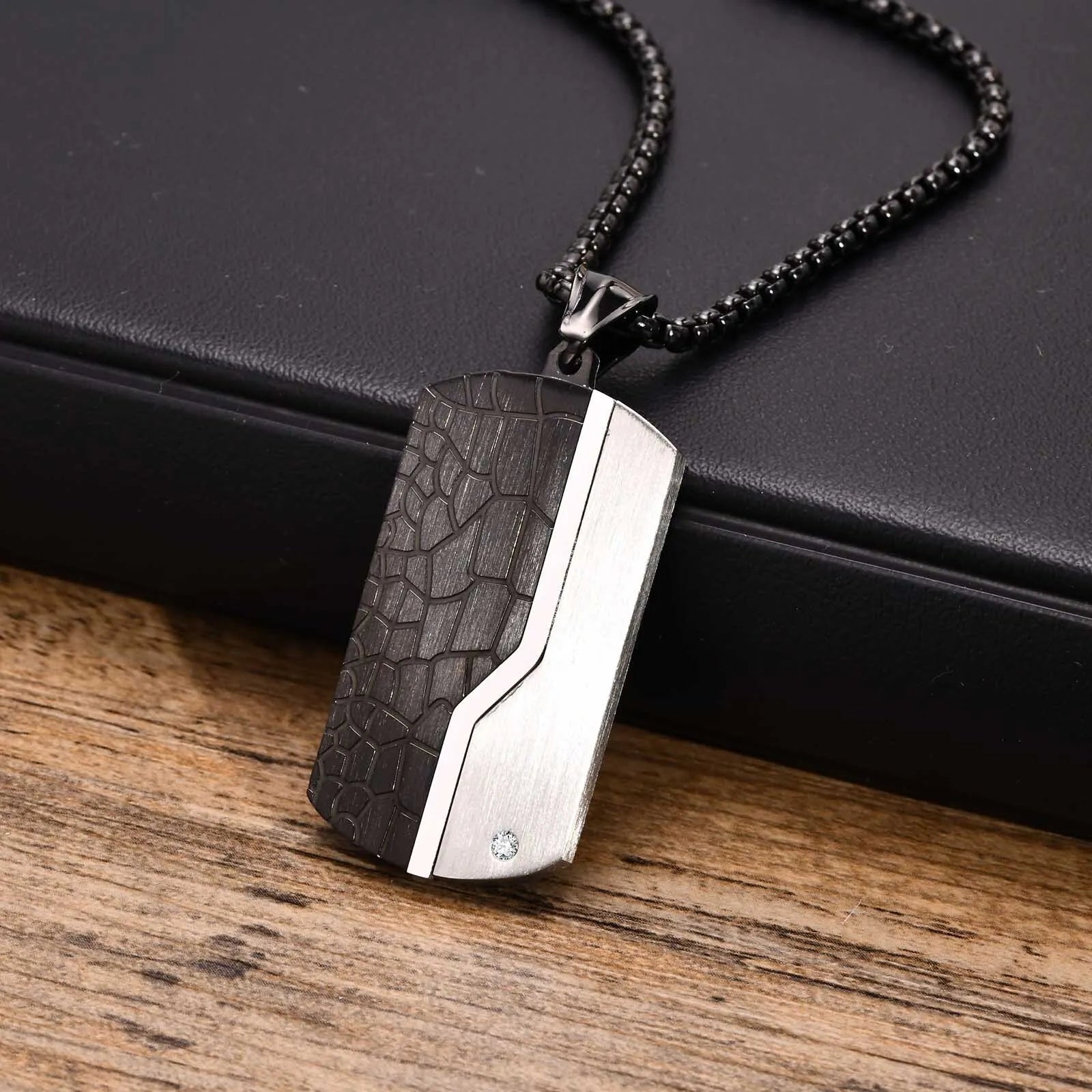 Collier Pendentif Plaque Militaire Homme - Acier Inoxydable Étanche Dog Tag