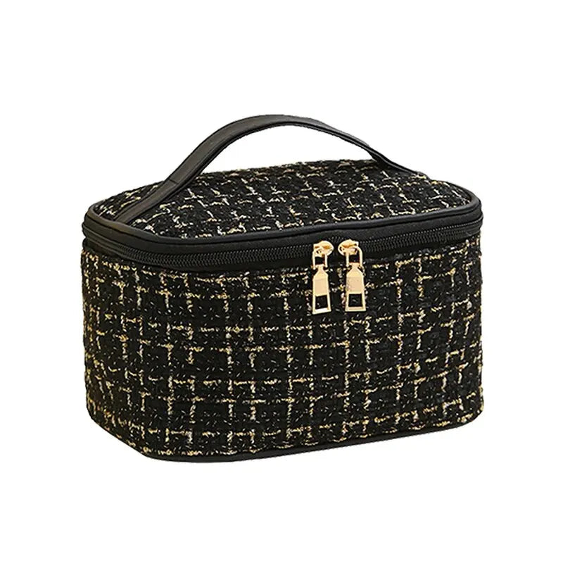 Sac à Main - Trousse Maquillage Grande Capacité Tissée - Vanity Portable Rangement Voyage