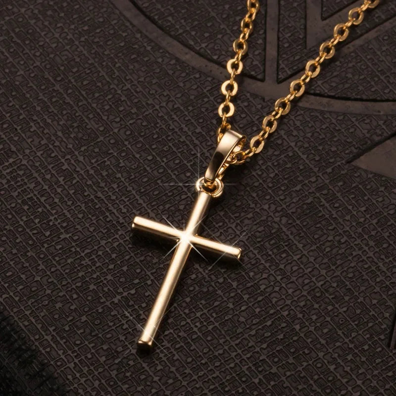 Collier Pendentif Croix Zircon - Or/Argent - Bijou Tendance Mixte