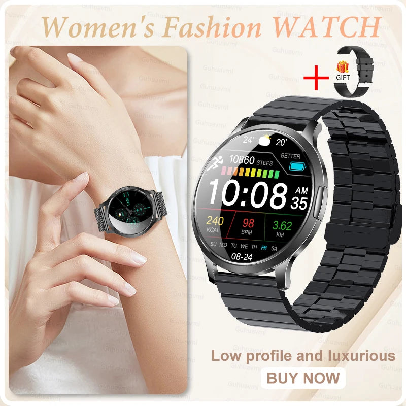 Montre Connectée Femme GUHUAVMI 2026 – Écran AMOLED 1.32", Appels Bluetooth, Suivi Santé & 100+ Sports