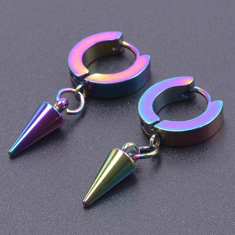 Boucles d'Oreilles Femmes Arc-en-Ciel Acier Inoxydable - Bijou Unisexe Punk