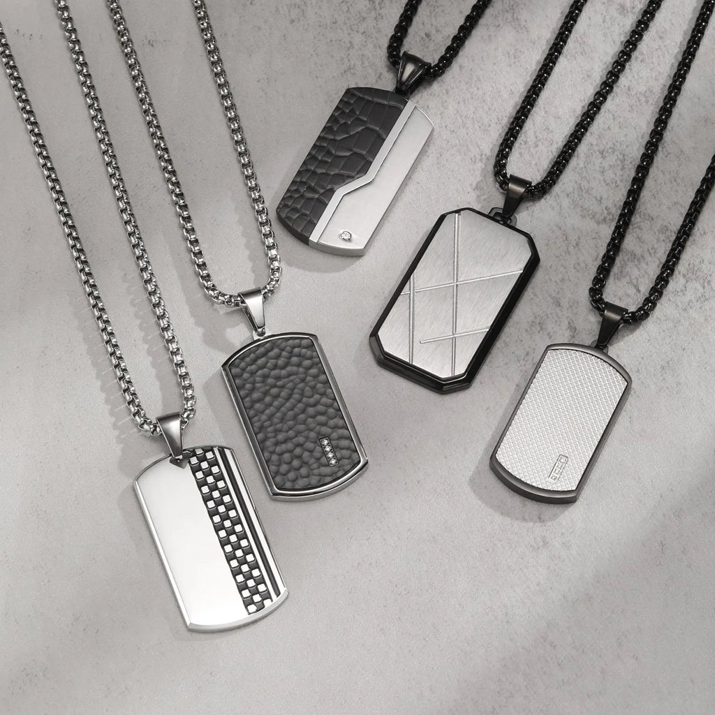 Collier Pendentif Plaque Militaire Homme - Acier Inoxydable Étanche Dog Tag
