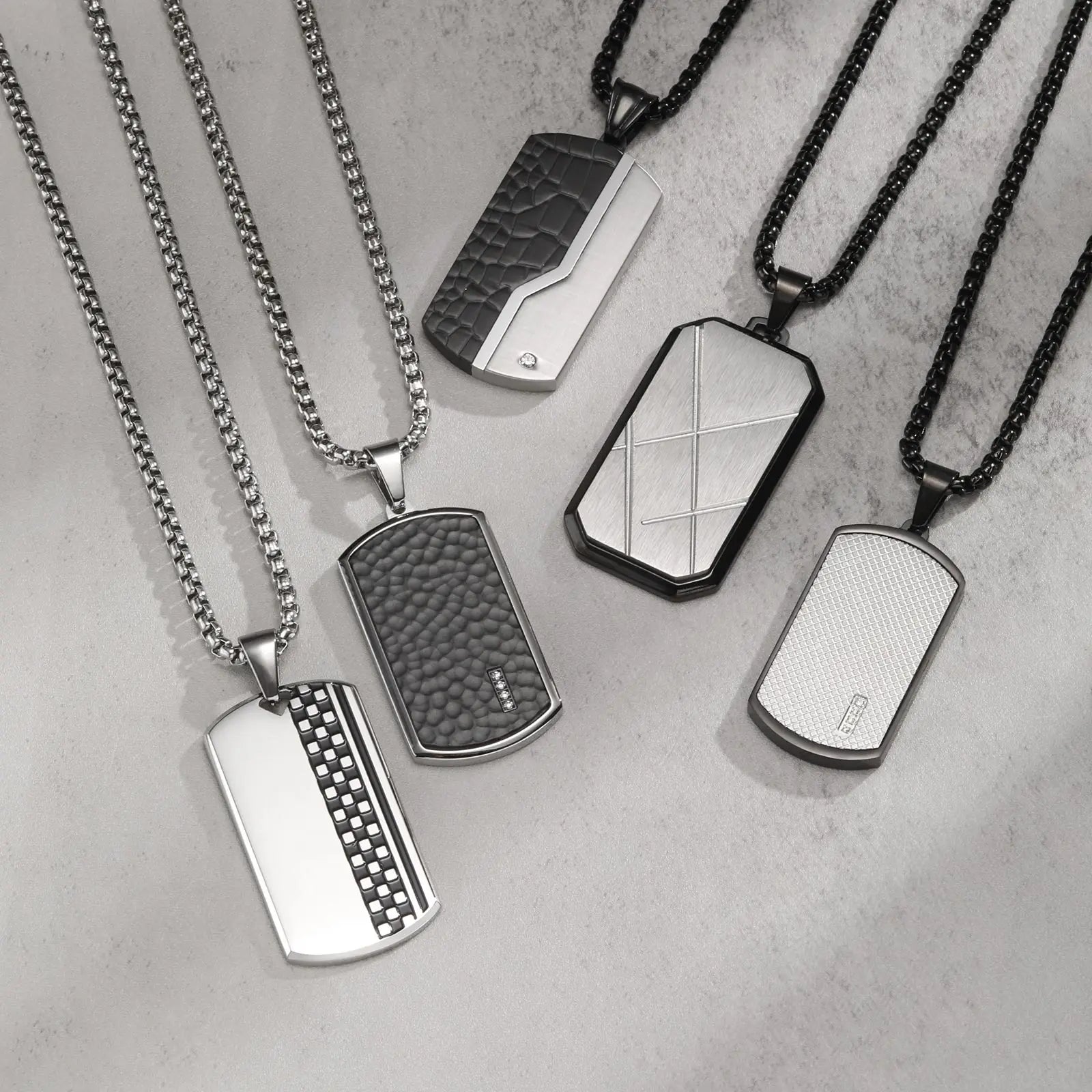 Collier Pendentif Plaque Militaire Homme - Acier Inoxydable Étanche Dog Tag
