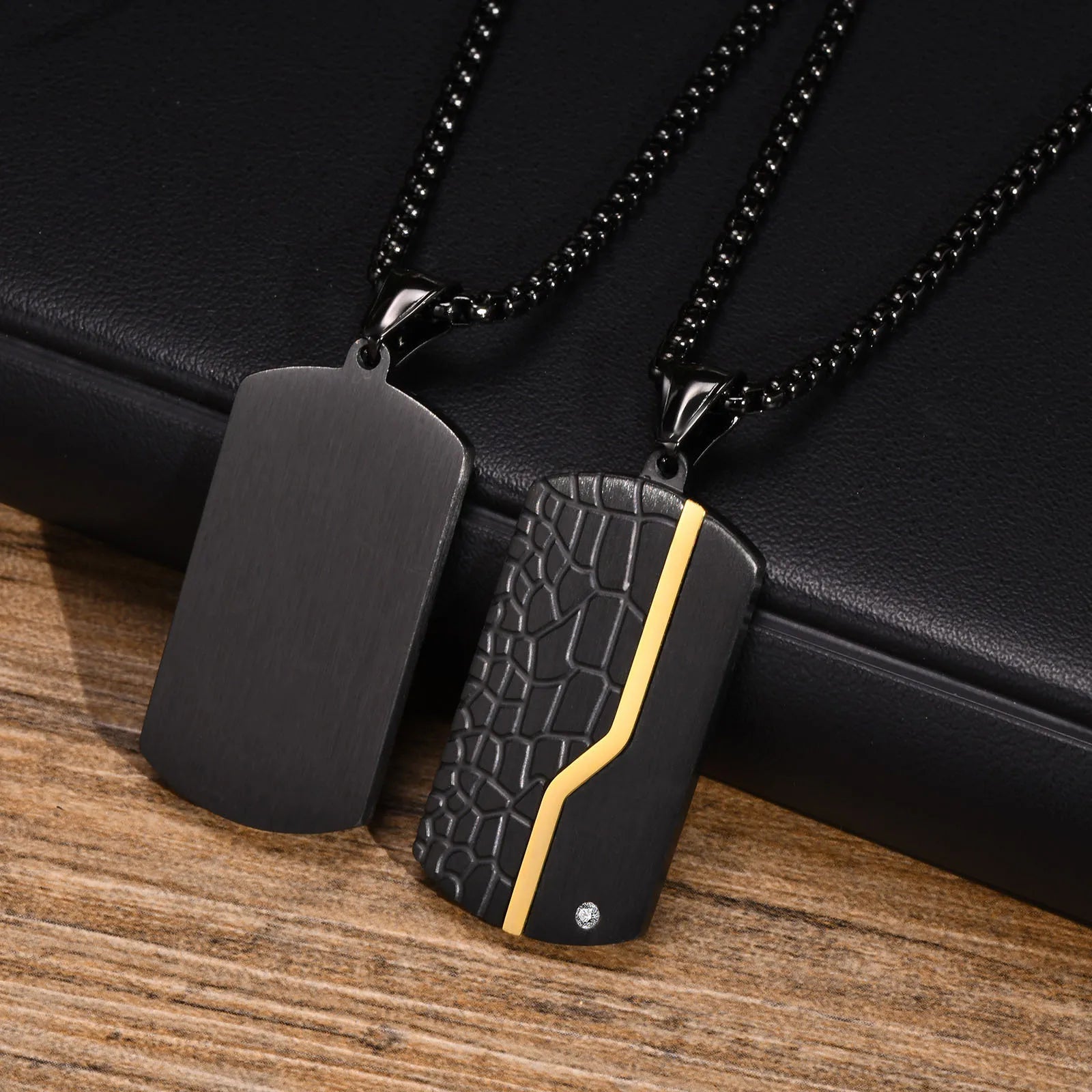 Collier Pendentif Plaque Militaire Homme - Acier Inoxydable Étanche Dog Tag