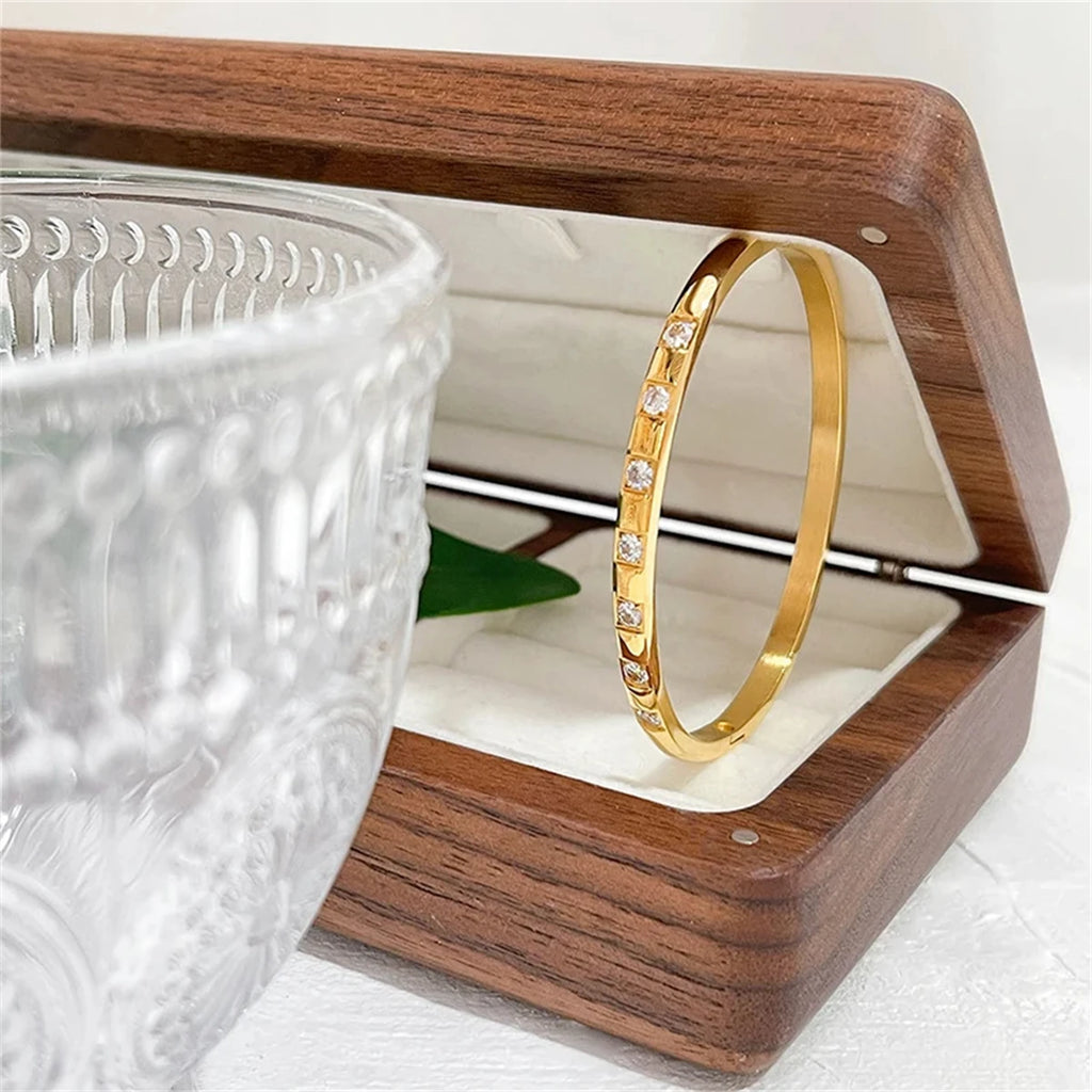 Bracelet Femme Chaîne Acier Inoxydable Plaqué Or 18K - Bijou Femme Étanche