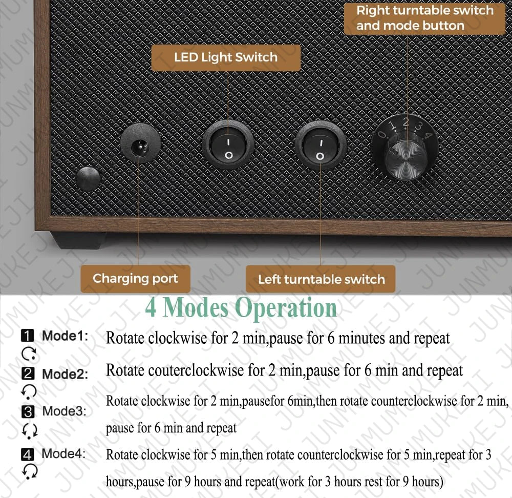Remontoir à Montres Automatique 6 Montres - Bois - Moteur Mabuchi Silencieux - USB - Boîte Rangement