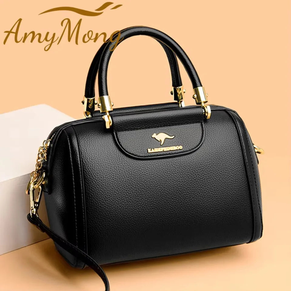 Sac à Main Femme Boston Cuir PU Luxe 2025 - Grand Sac à Main Bandoulière AMYMANG