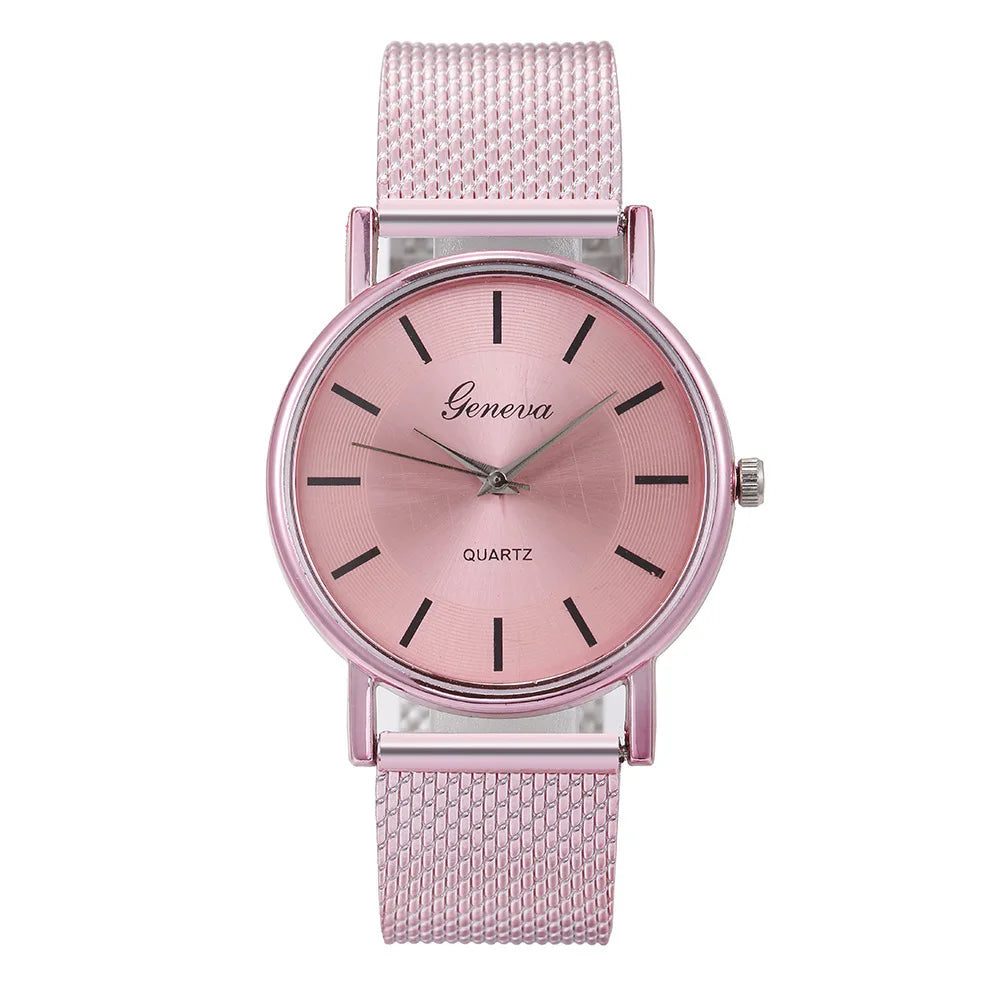 MOONBIFFY - Montre Femme Luxe Quartz - Acier Inoxydable - Cadran Doré - Casual Élégant