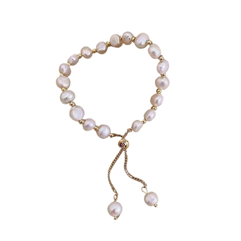 Bracelet Élégant Perles Baroques Ajustable Femme - Luxe Sweet Party