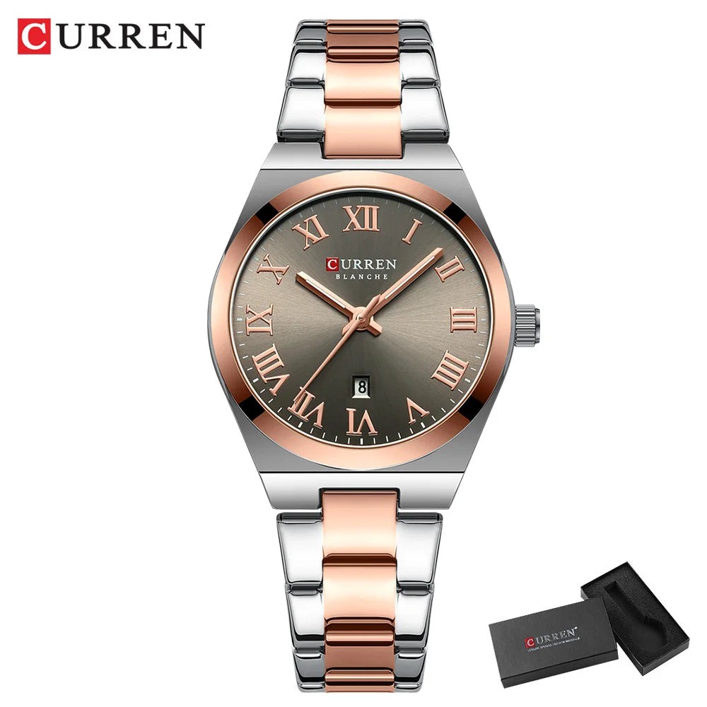 Montre Femme CURREN Mode - Acier Inoxydable Or Étanche Quartz Romantique
