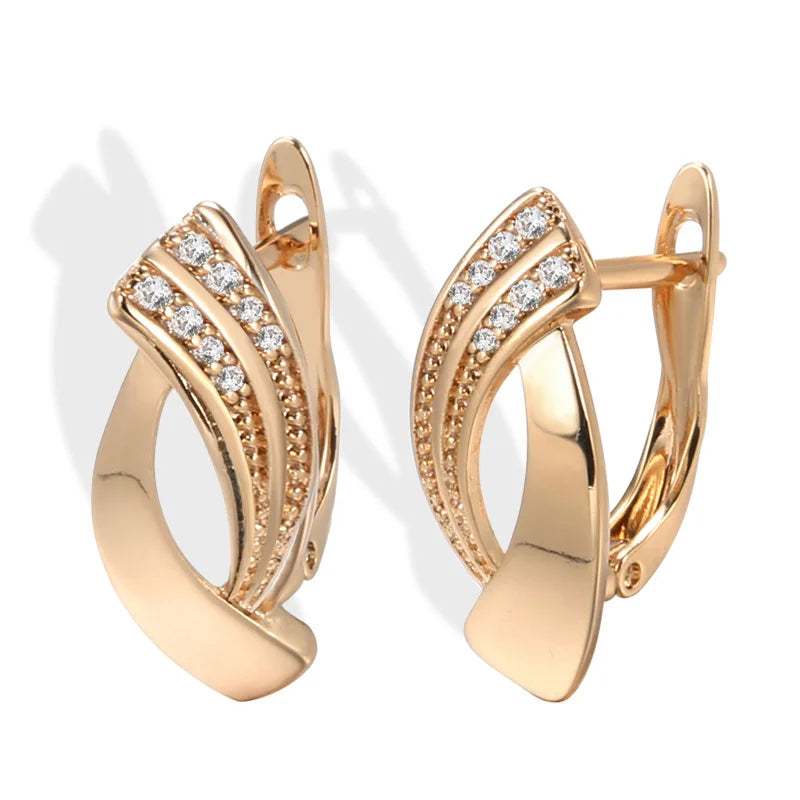 Boucles d'Oreilles Femmes Or 14K Motif Tressé - Bijou Femme Luxe