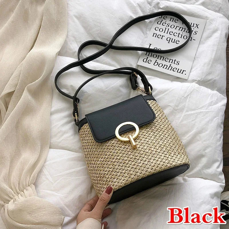 Sac à Main Femme Tressé Plage 2025 Tendance Coréenne - Sac Seau Bandoulière Fashion