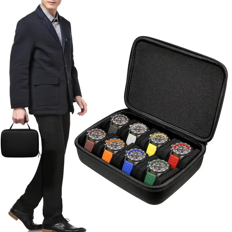 Boîte à Montres - Organisateur 8 Emplacements - Homme - Rangement - Montres Intelligentes jusqu'à 42mm