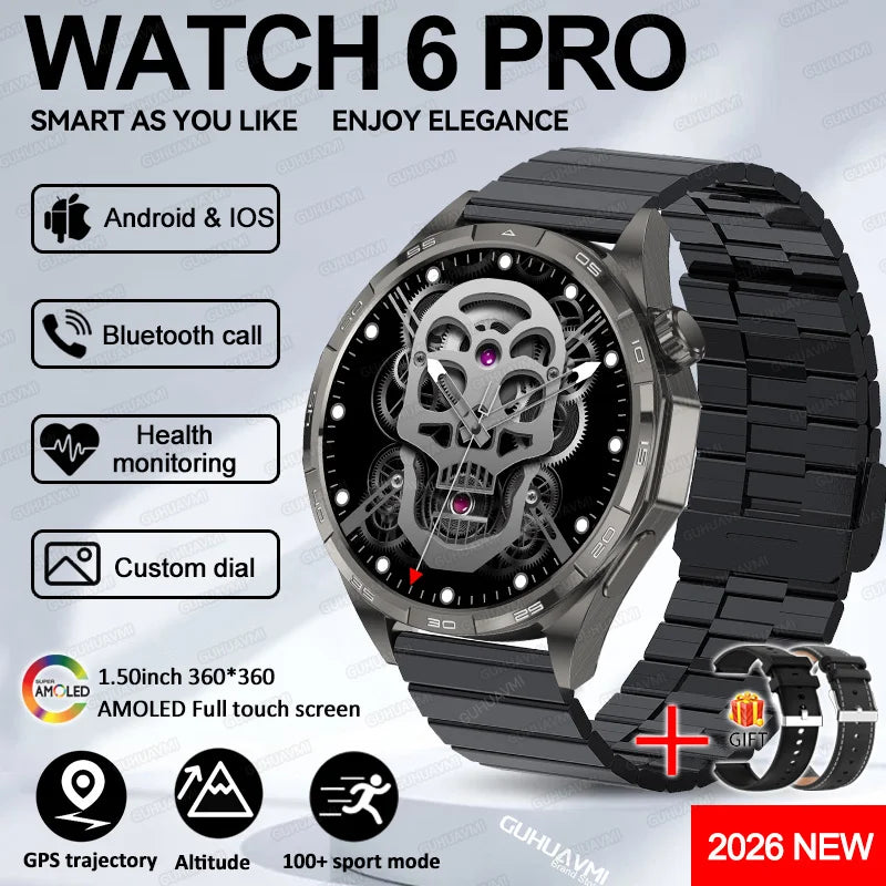 Montre Connectée Saphir 2026 GPS Homme Femme - Appels Bluetooth & Assistant Vocal
