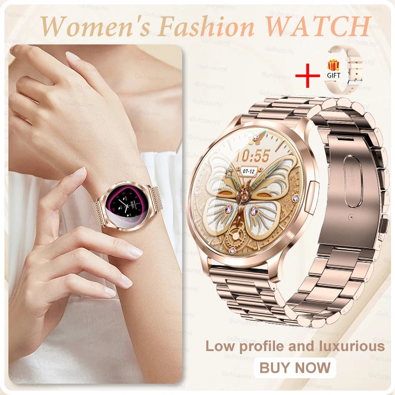 Montre Connectée Femme GUHUAVMI 2026 – Écran AMOLED 1.32", Appels Bluetooth, Suivi Santé & 100+ Sports