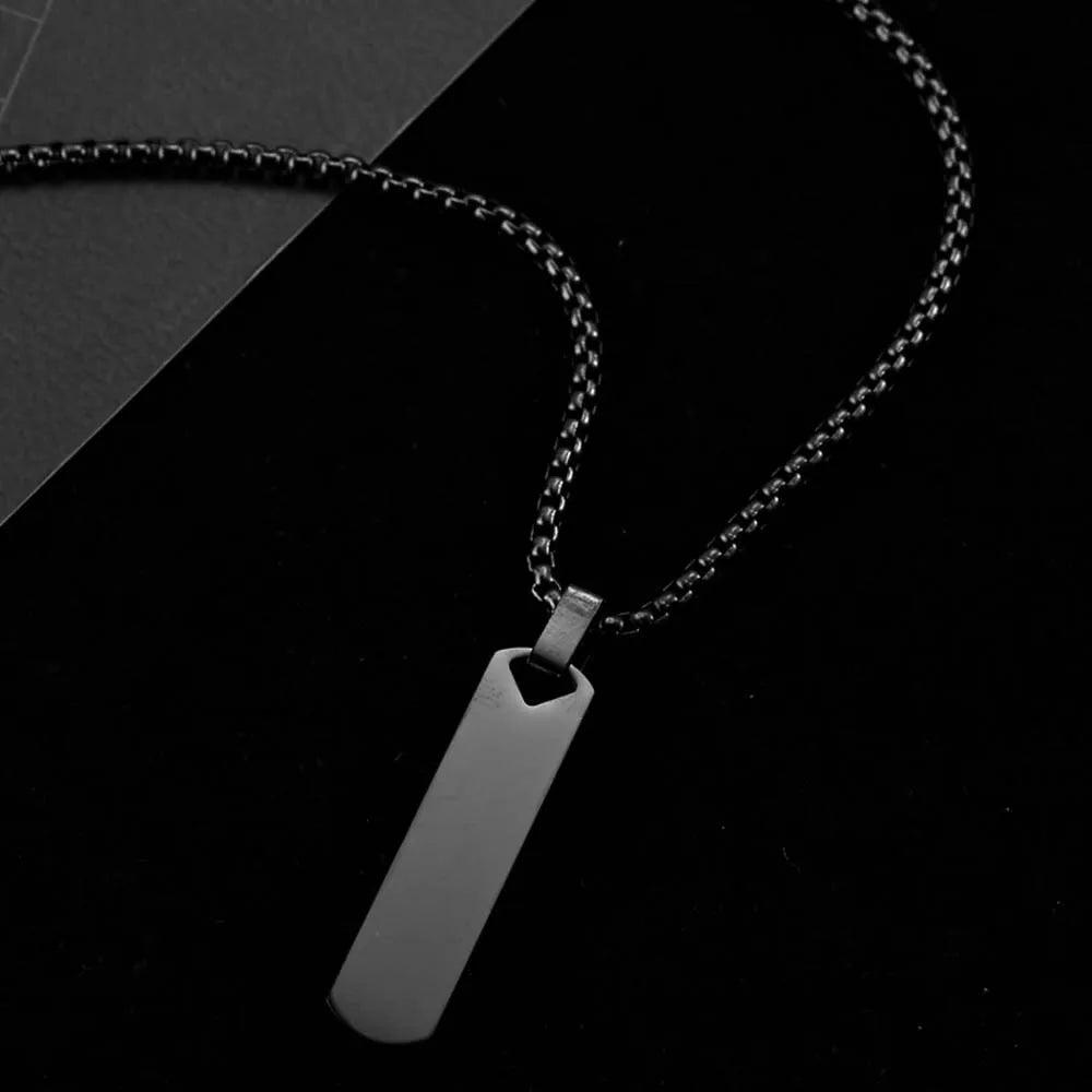 Collier Chaîne Clavicule Homme Barre Rectangle Géométrique - Acier Inoxydable Tendance