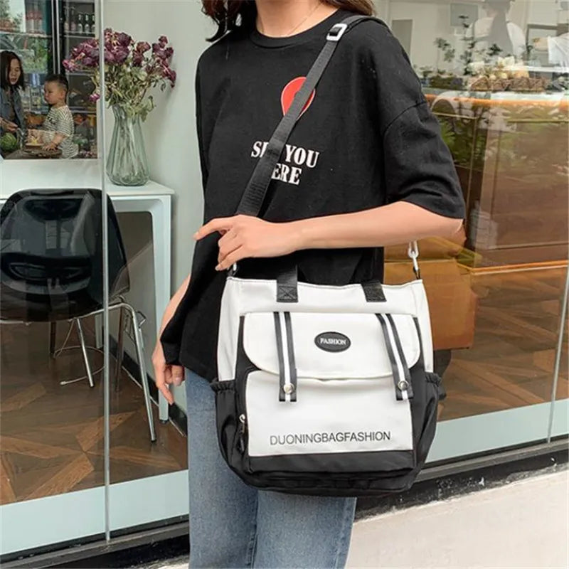 Sac à Main Fourre-Tout Femme Grande Capacité Nylon - Sac Bandoulière Voyage Campus