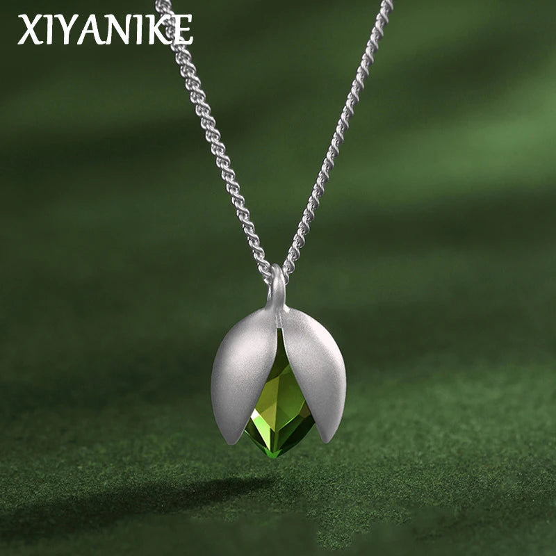 Collier Pendentif Pistache Femme - Bijou Mignon Romantique Chaîne Clavicule