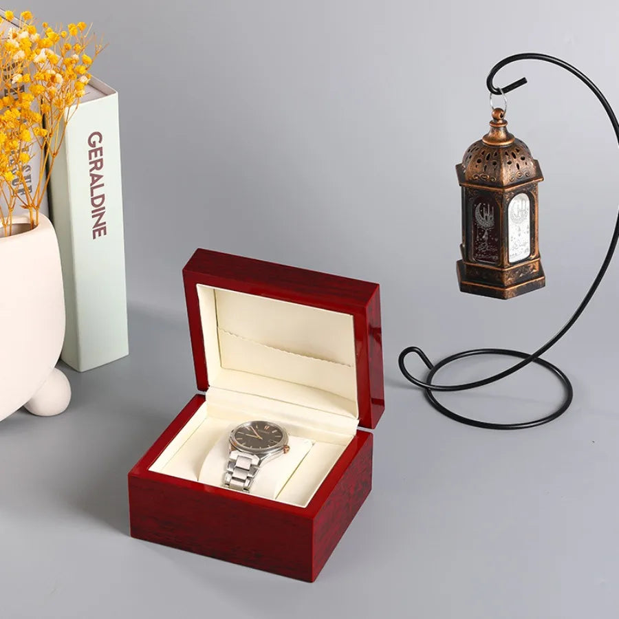 Boîte à Montres Bois Finition Piano Laqué - 12 Emplacements - Rangement Luxe - Organisateur Bijoux