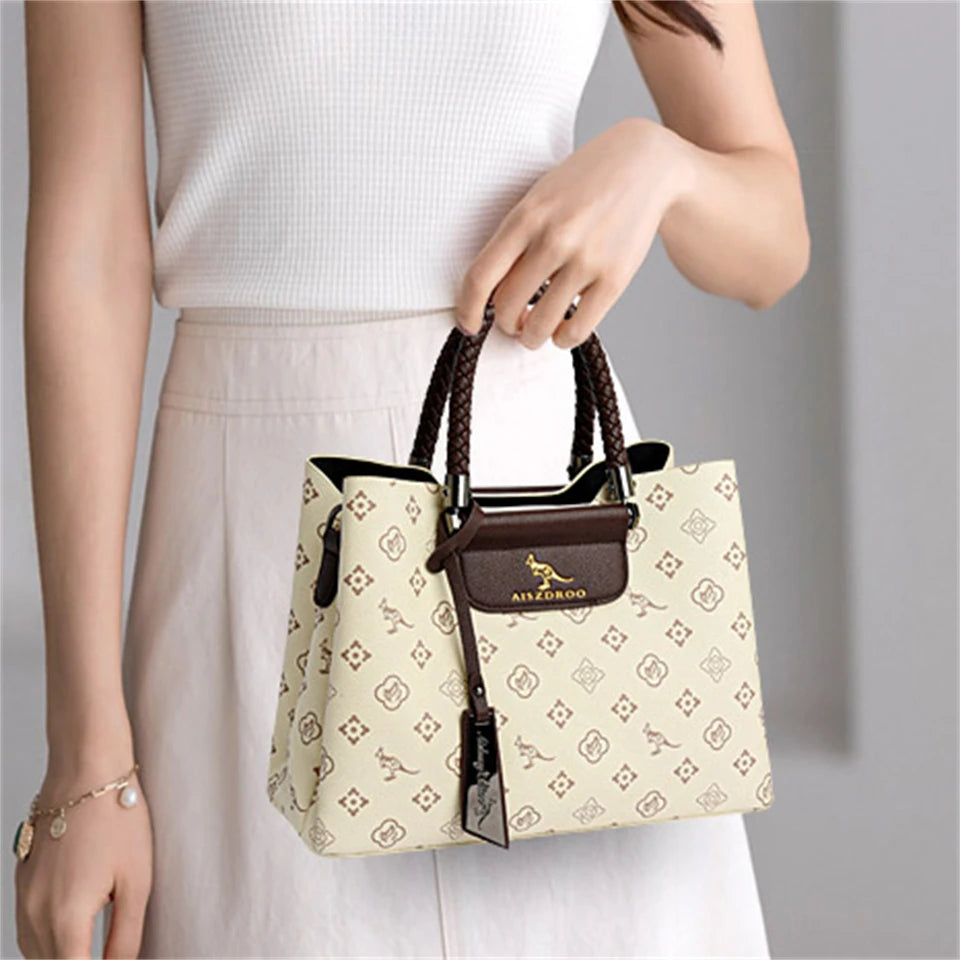 Sac à Main Femme Élégant Motif Imprimé - Poignée Unique Bandoulière Ajustable