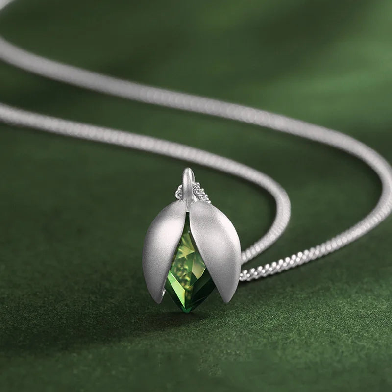 Collier Pendentif Pistache Femme - Bijou Mignon Romantique Chaîne Clavicule