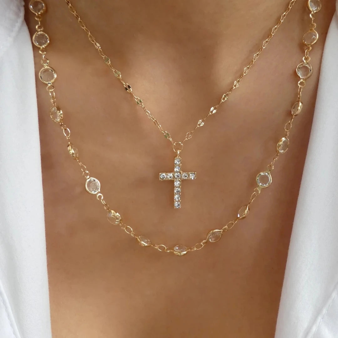 Collier Ras du Cou Rétro Cristal Arc-en-Ciel - Zircon Coloré Chaîne Clavicule Femme