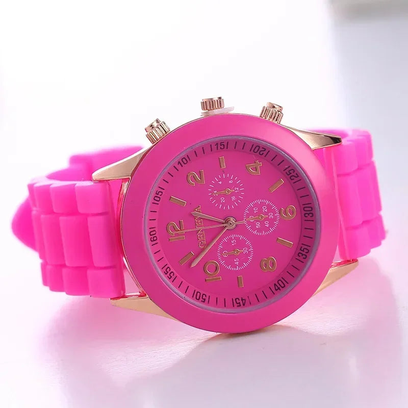 MOONBIFFY - Montre Femme 2025 Silicone Colorée - Chronographe Sport - Date - Chiffres Arabes - Cadeau