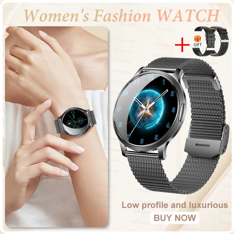 Montre Connectée Femme GUHUAVMI 2026 – Écran AMOLED 1.32", Appels Bluetooth, Suivi Santé & 100+ Sports