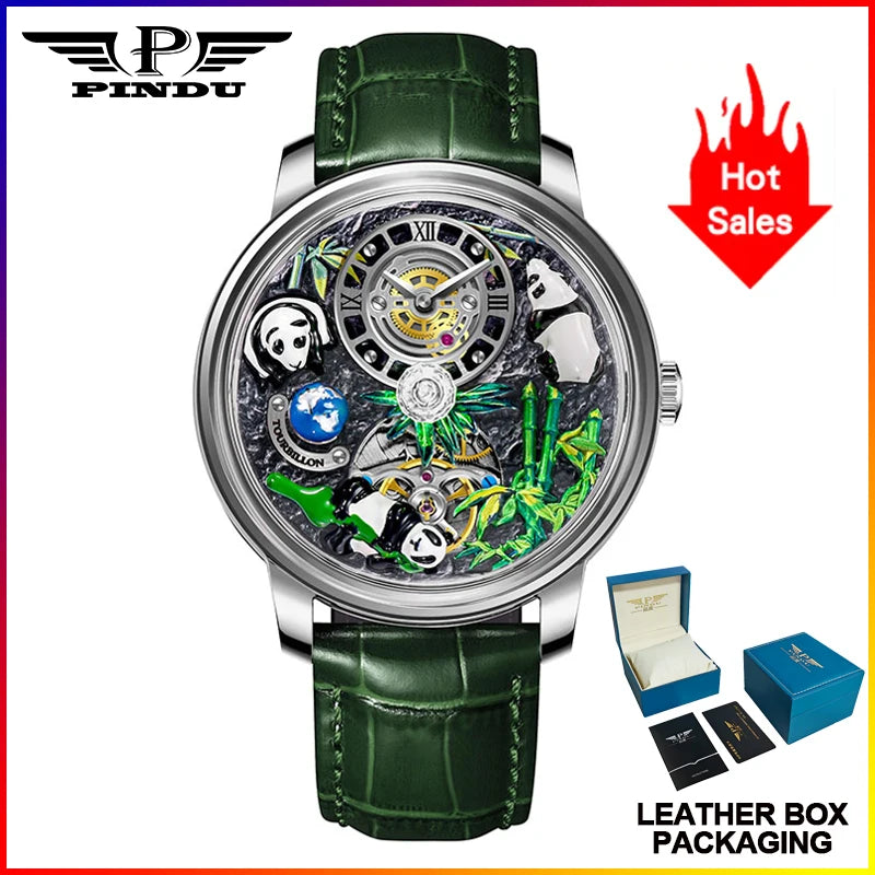 PINDU - Montre Homme Mécanique Automatique Série Panda 2025 - Mouvement M2791B - Verre Saphir