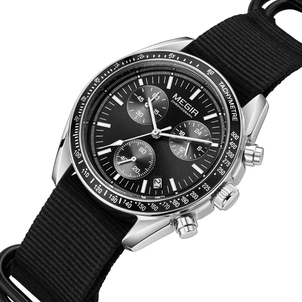 MEGIR - Montre Homme 2247 Chronographe Sport Canvas