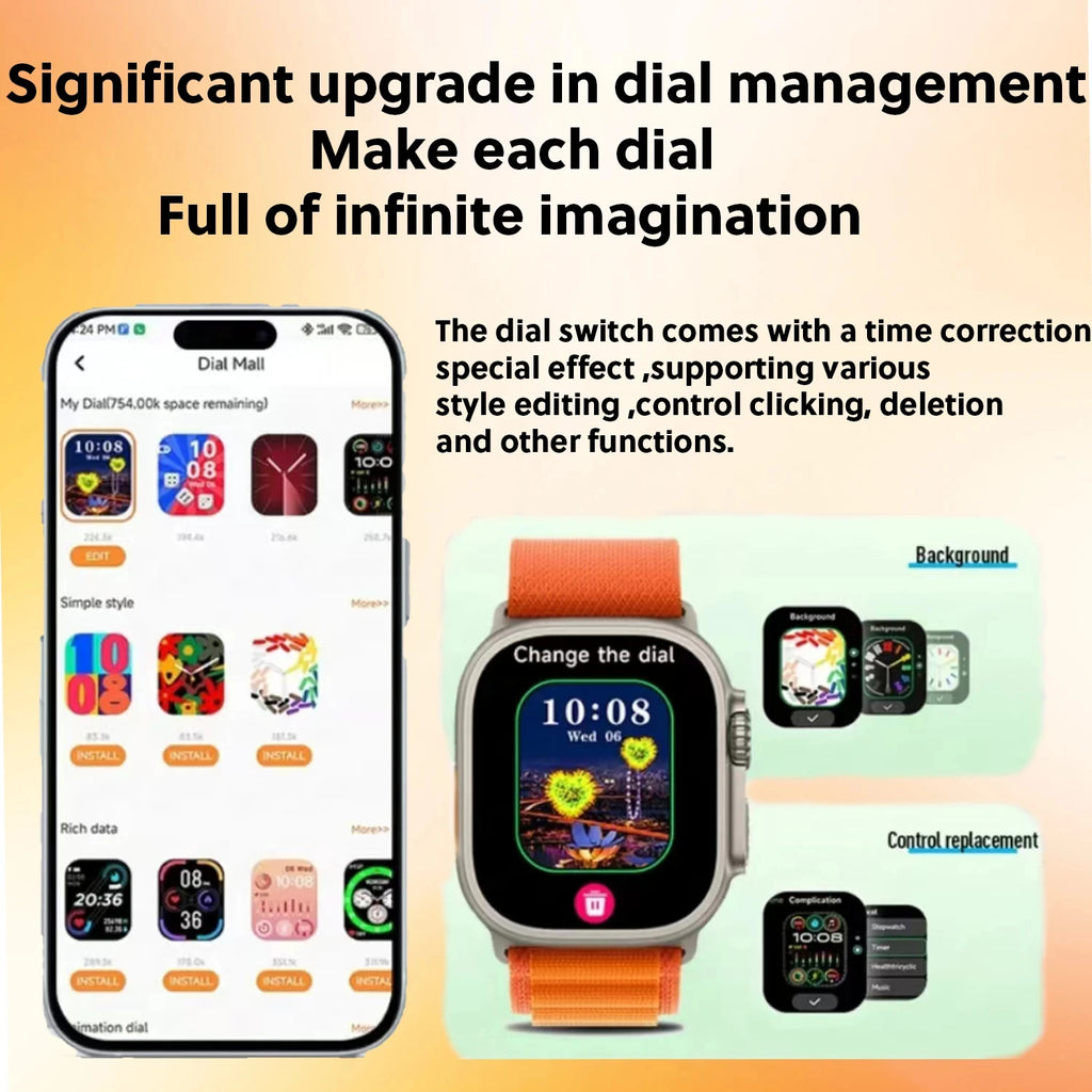 Montre Homme Connectée T83 Pro 2026 – 4G Android 10.0, Écran AMOLED 1.96", Caméra 200W, GPS & 100+ Sports