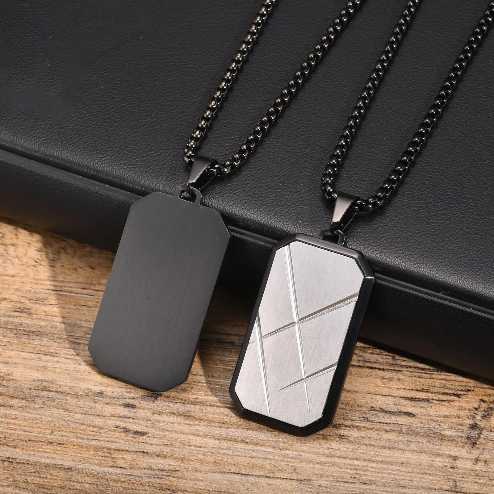 Collier Pendentif Plaque Militaire Homme - Acier Inoxydable Étanche Dog Tag