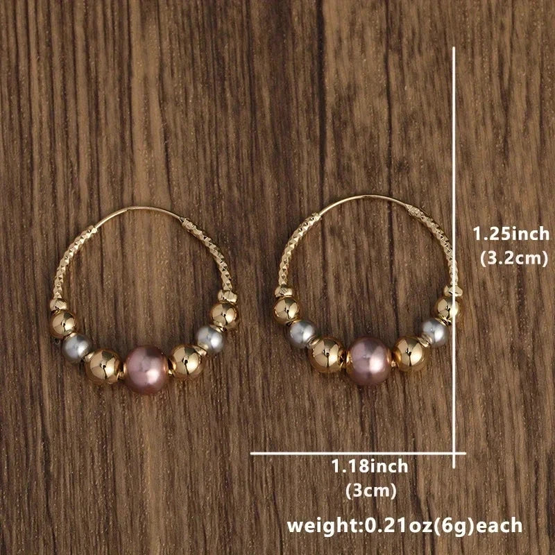 Boucles d'Oreilles Femmes Perles Dorées - Bijou Femme Élégant