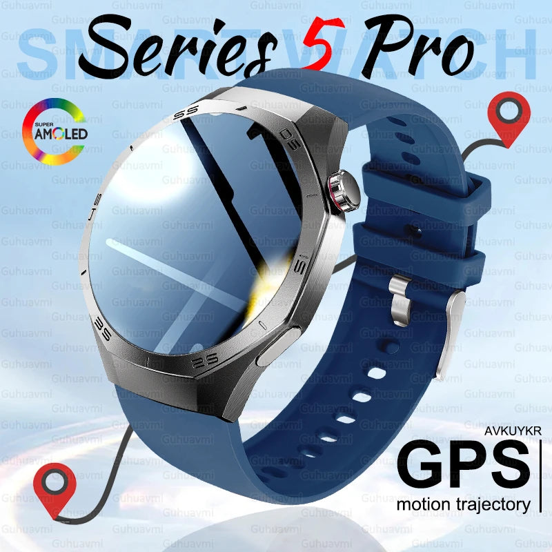Montre Connectée Watch 5 Pro 2026 - GPS Écran AMOLED 1,52" Appels Bluetooth IP68