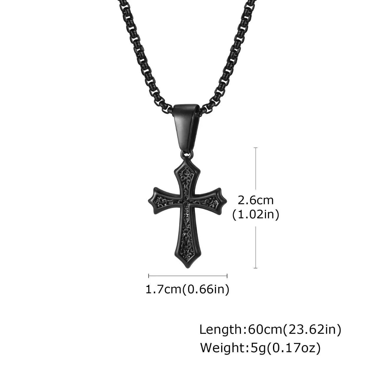 Collier Pendentif Croix Homme - Chaîne Or Argent Noir Style Vintage Punk