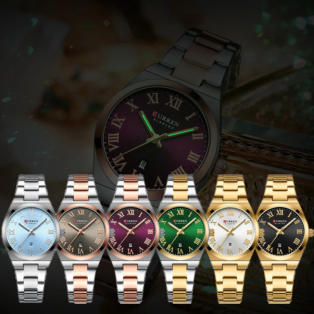 Montre Femme CURREN Mode - Acier Inoxydable Or Étanche Quartz Romantique