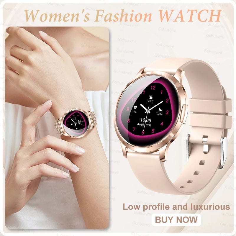 Montre Connectée Femme GUHUAVMI 2026 – Écran AMOLED 1.32", Appels Bluetooth, Suivi Santé & 100+ Sports