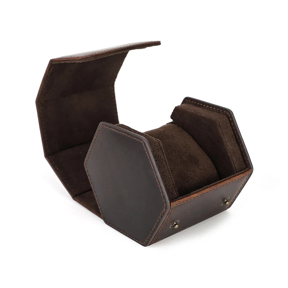 Boîte à Montres Vintage Cuir Véritable Rangement Voyage 1/2/3/4/8 Emplacements